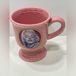 Marilyn Monroe LLC Pink Footed Mug Real Photo Of Her Signature & Saying Quote
